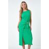 Roman Petite Petite Textured Buckle Wrap Dress in Green 12 female