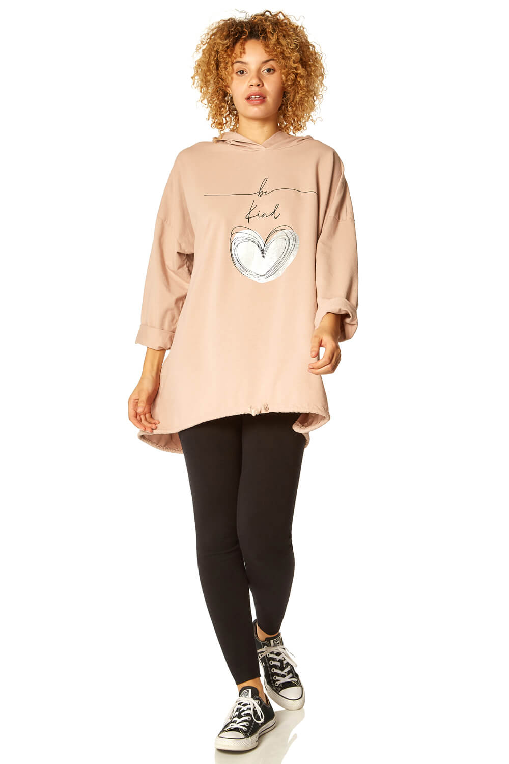 Roman Originals Be Kind Hooded Longline Sweater