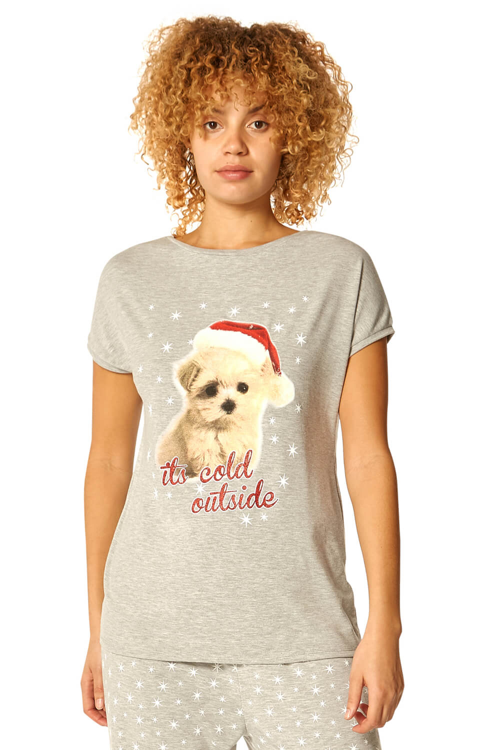 Roman Originals Christmas Puppy Print Lounge T-Shirt