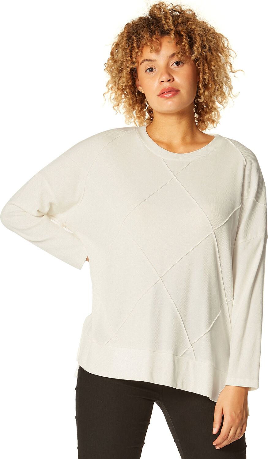 Roman Originals Check Detail Long Sleeve Lounge Top