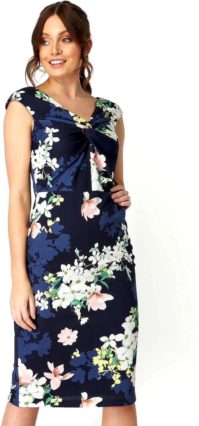 Roman Originals Twist Front Floral Print Dress