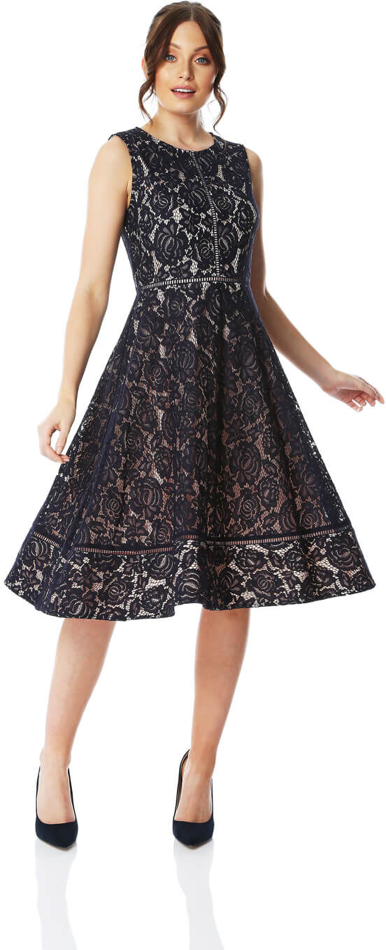 Roman Originals Fit And Flare Lace Midi Dress