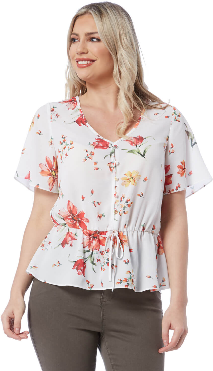 Roman Originals Floral Print Tea Blouse