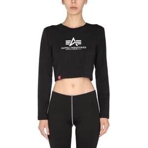 Alpha Industries Cropped Fit T-shirt - BLACK - female - Size: Medium