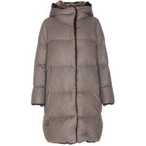 Herno Cashmere Parka - 0Tortora Chiaro - female - Size: 40