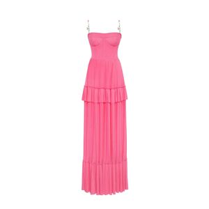 Milla Barbie pink spaghetti strap pleated maxi dress, Garden of