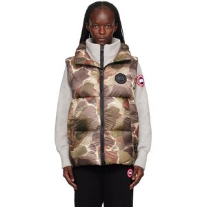 Canada Goose Brown Everett Down Vest  - 1550 Botanical Print - Size: Small - Gender: female