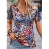 unsigned Multi Color Butterfly Print Short Sleeve T Shirt