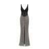 Milla Black corset maxi dress with silver sequined maxi skirt, Smoky Quartz M womens