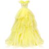 Milla Fairytale frill-layered maxi dress in vivid yellow XS womens