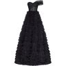 Milla Timeless one-shoulder frill-layered ball gown in black XXS womens