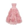 Milla Dramatically flowered tulle dress in misty pink XS womens