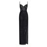 Milla Astonishing sequined maxi gown on spaghetti straps XXS womens