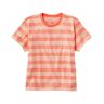 Women's Saturday T-Shirt, Crewneck Short-Sleeve Stripe Sunrise Peach/Maritime Orange Extra Large, Cotton L.L.Bean