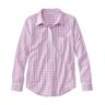 Women's Wrinkle-Free Pinpoint Oxford Shirt, Long-Sleeve Relaxed Fit Plaid Smoky Lavender Plaid Medium, Cotton L.L.Bean