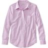 Women's Wrinkle-Free Pinpoint Oxford Shirt, Long-Sleeve Relaxed Fit Plaid Smoky Lavender Plaid Small, Cotton L.L.Bean