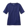 Women's L.L.Bean Jewelneck Tee, Elbow-Sleeve Alpine Blue Extra Small, Cotton