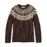 Women's Classic Cashmere Sweater, Crewneck Fair Isle Darkest Brown/Katahdin Khaki Fair Isle Extra Small L.L.Bean