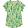 Women's Streamside Tee, Short-Sleeve Splitneck Print Citrus Green Camo Extra Small, Polyester Blend Synthetic L.L.Bean