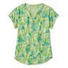 Women's Streamside Tee, Short-Sleeve Splitneck Print Citrus Green Camo 3X, Polyester Blend Synthetic L.L.Bean