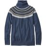 Women's Cotton/Cashmere Sweater, Turtleneck Fair Isle Vintage Indigo Fair Isle Large L.L.Bean