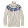 Women's Cotton/Cashmere Sweater, Turtleneck Fair Isle Sea Salt Fair Isle Medium L.L.Bean