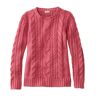 Women's Double L Cable Sweater, Crewneck Vintage Rose Extra Large, Cotton/Cotton Yarns L.L.Bean