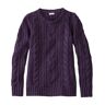 Women's Double L Cable Sweater, Crewneck Darkest Purple Small, Cotton/Cotton Yarns L.L.Bean