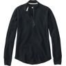 Women's Honeycomb Merino Wool-Blend Sweater, Quarter-Zip Midnight Black Large L.L.Bean