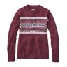 Women's Cotton Ragg Sweater, Crewneck Fair Isle Deep Wine Fair Isle Medium, Cotton/Wool/Cotton Yarns L.L.Bean