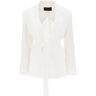 HEBE STUDIO single-breasted blazer in linen  - White - female - Size: 42