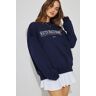 Garage Oversized Crewneck Sweatshirt Mariana Blue With "South Beach" Art XXS Women