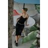 Garage Crochet Scallop Edge Maxi Dress Jet Black L Women