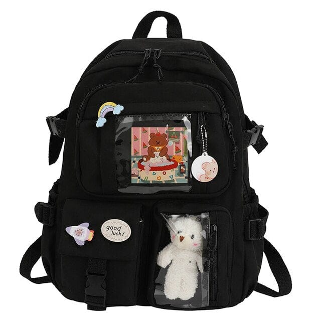 DailySale Cute Waterproof Multi-Pocket Women Backpacks with Bear Doll