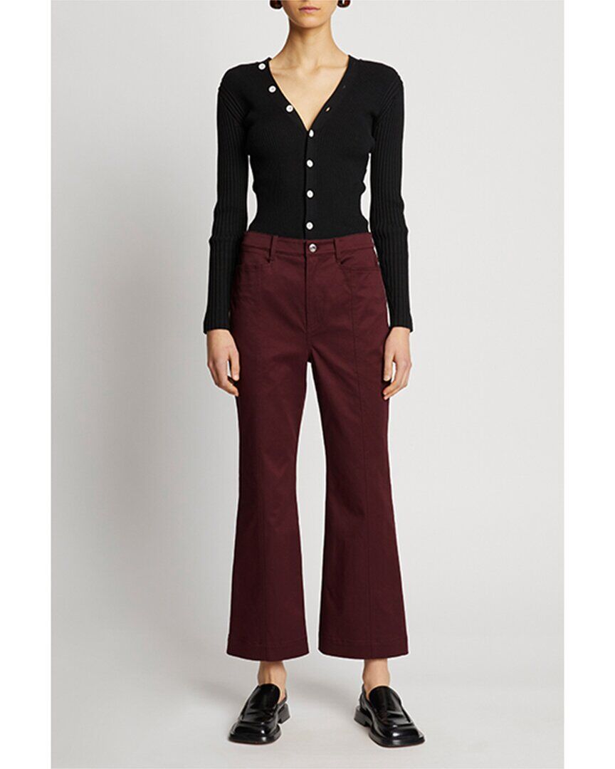 Proenza Schouler White Label Twill Cropped Pant Purple 0