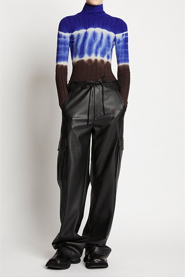 Proenza Schouler White Label Dip-Dye Turtleneck Wool Top Blue M