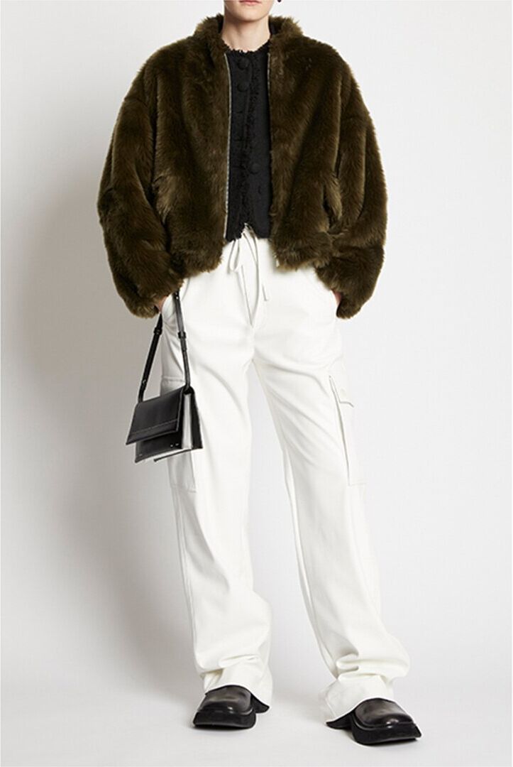 Proenza Schouler White Label Cropped Jacket Green L