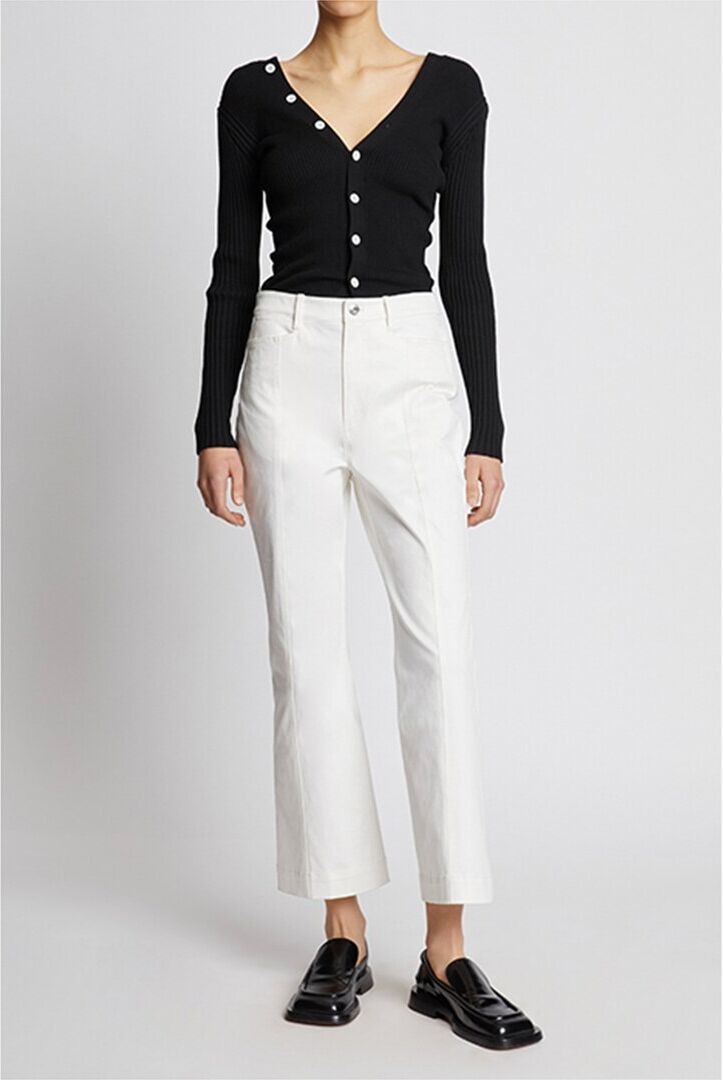 Proenza Schouler White Label Twill Cropped Pant White 0