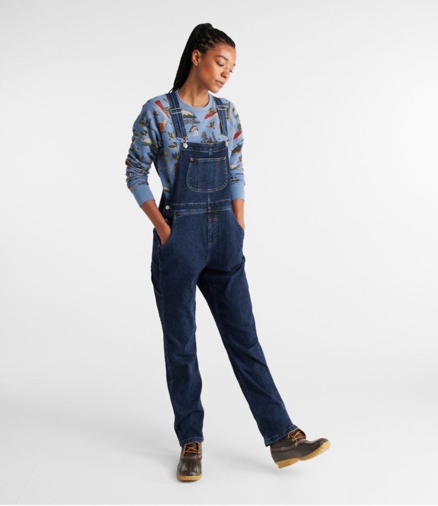 Women's 207 Vintage Jeans, Overalls Washed Indigo Extra Large, Denim L.L.Bean