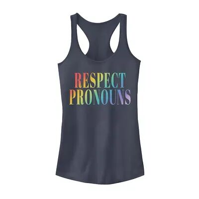 Unbranded Young Adult Respect Pronouns Gradient Text Tank, Girl's, Size: XS, Purple