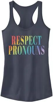 Unbranded Young Adult Respect Pronouns Gradient Text Tank, Girl's, Size: Medium, Purple