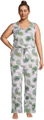 Lands' End Plus Size Lands' End Sleeveless Lounge Jumpsuit, Women's, Size: 1XL, White