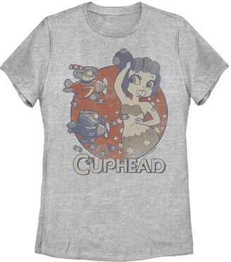 Licensed Character Juniors' Cuphead Cala Maria Airplane Attack Tee, Women's, Size: Medium, Med Grey