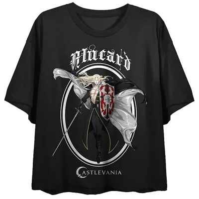 Licensed Character Juniors' Castlevania Alucard Crop Graphic Tee, Girl's, Size: Small, Black