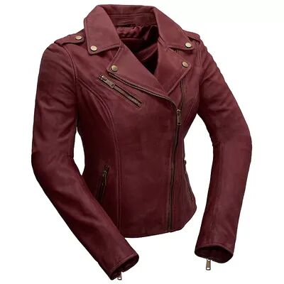 Whet Blu Women's Whet Blu Harper Asymmetrical Leather Jacket, Size: XL, Red