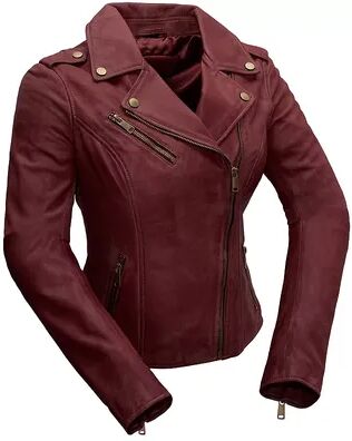 Whet Blu Women's Whet Blu Harper Asymmetrical Leather Jacket, Size: 3XL, Red