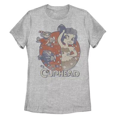Licensed Character Juniors' Cuphead Cala Maria Airplane Attack Tee, Women's, Size: Large, Med Grey