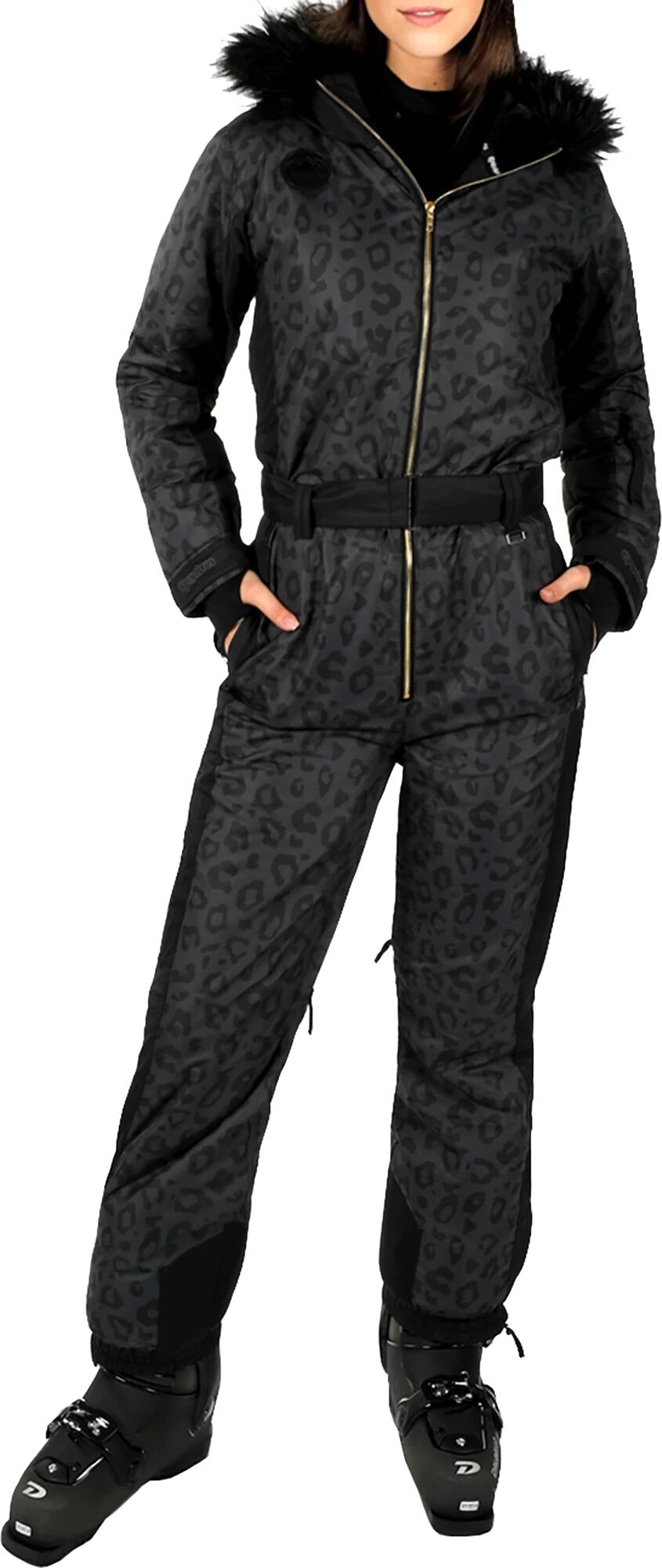 Photos - Ski Wear Leopard Tipsy Elves Women's Midnight  Snow Suit, Large, Black 22dbpwwmdnght 