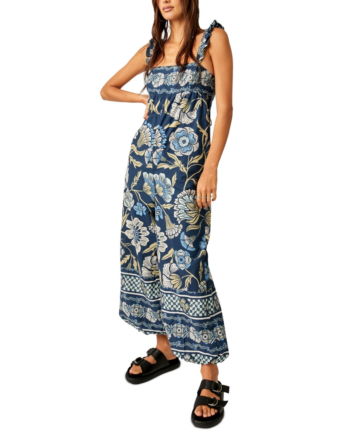 Free People Women's Cotton Bali Albright Jumpsuit - Navy Combo