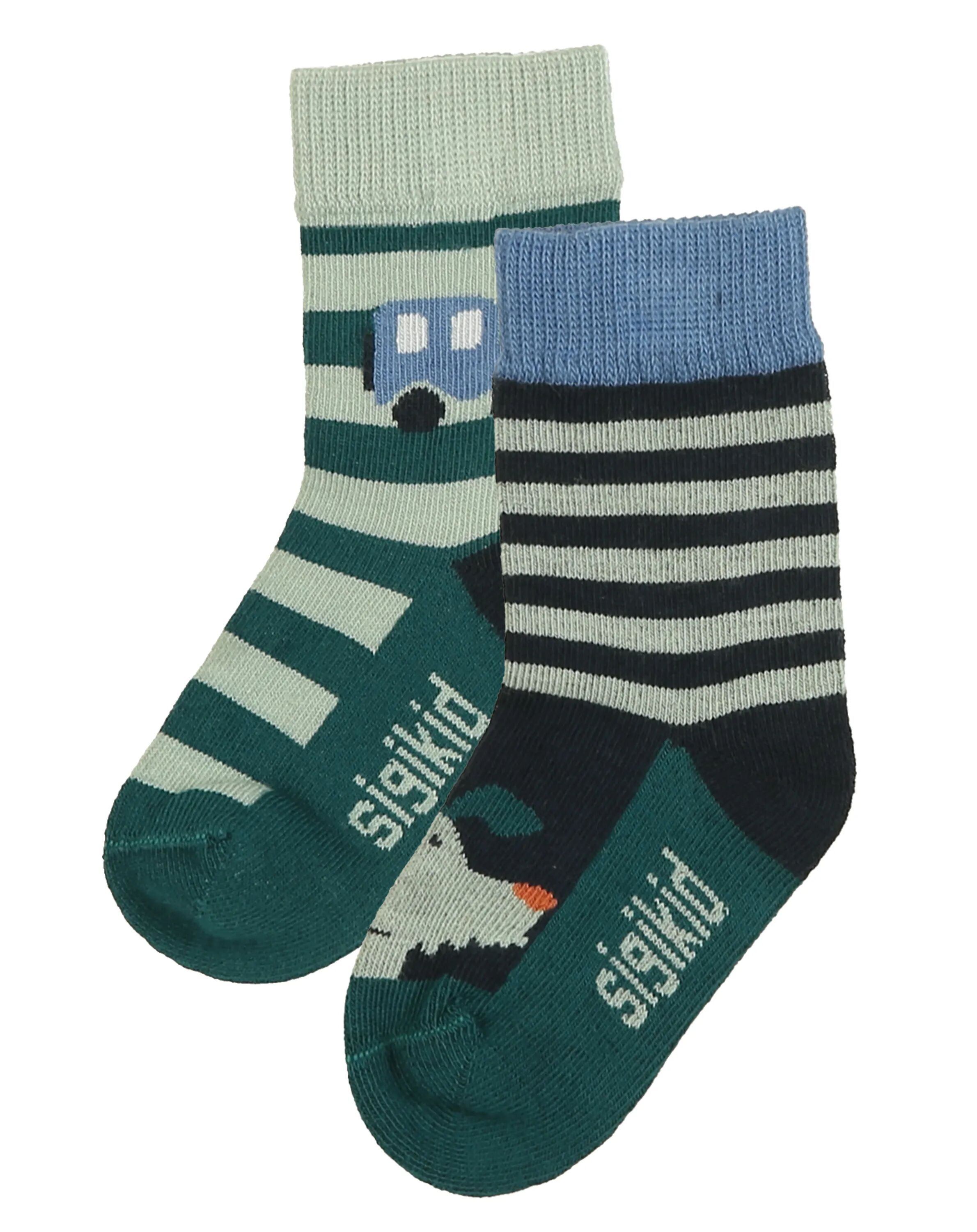 Sigikid Socken AUTO 2er-Pack in petrol/blau